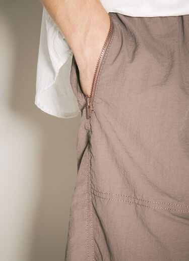 LN-CC® - Undercover: Crease-Effect Shorts - Brown Undercover Crease-Effect Shorts Brown und0156003