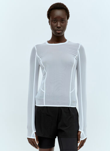 LN-CC® - RUNNING ORDER: Eden Long Sleeve Mesh Top - White RUNNING ORDER Eden Long Sleeve Mesh Top White run0356005
