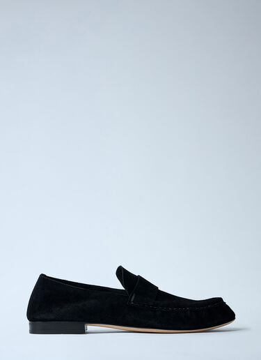 LN-CC® - The Row: Suede Loafers - Black The Row Suede Loafers Black row0161009