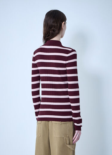 LN-CC® - Moncler: Ribbed Knit Striped Cardigan - Pink Moncler Ribbed Knit Striped Cardigan Pink mon0264032