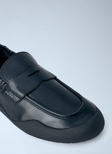 Prada Leather Slip-On Loafers Black pra0166015