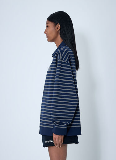 Miu Miu Striped ZIp-Up Polo Shirt Red miu0262092