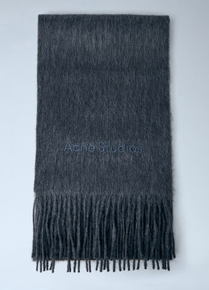 LN-CC® - Acne Studios: Logo Wool Scarf - Grey Acne Studios Logo Wool Scarf Grey acn0164013