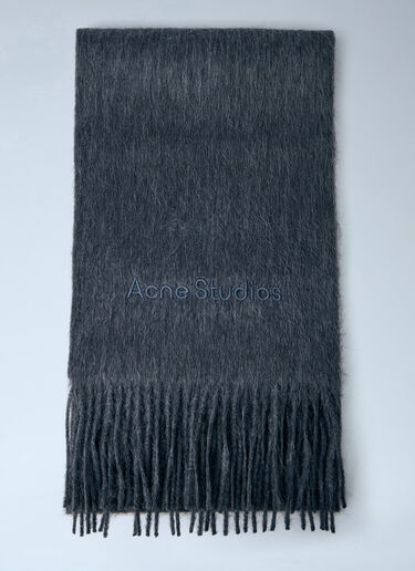 LN-CC® - Acne Studios: Logo Wool Scarf - Grey Acne Studios Logo Wool Scarf Grey acn0164013