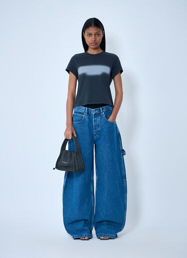 Alexander Wang コットンジャージー ロゴ Tシャツ ダークグレー awg0263016