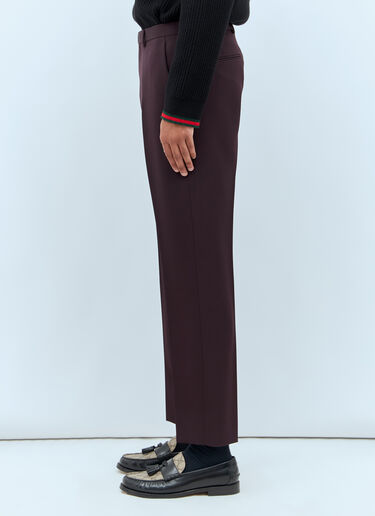 LN-CC® - Gucci: Logo Embroidery Wool Pants - Burgundy Gucci Logo Embroidery Wool Pants Burgundy guc0158004