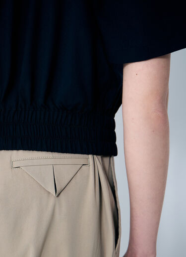 LN-CC® - Bottega Veneta: Wool Camp Collar Shirt - Blue Bottega Veneta Wool Camp Collar Shirt Blue bov0259001