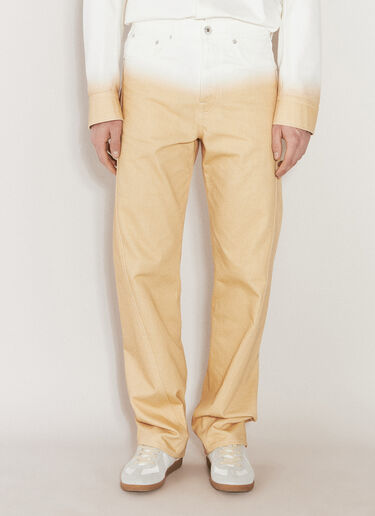 LN-CC® - Lanvin: Gradient-Effect Twisted Jeans - Orange Lanvin Gradient-Effect Twisted Jeans Orange lnv0156002