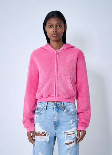 Alexander Wang Logo Motif Zip-Up Sweatshirt White awg0261031