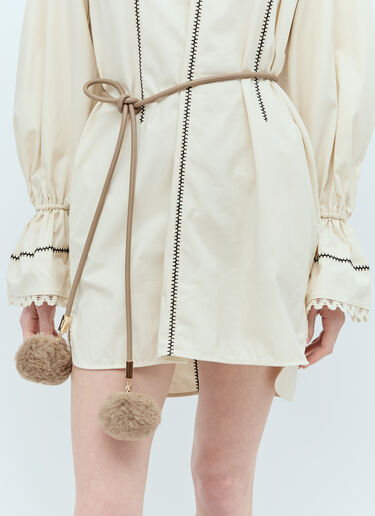 LN-CC® - Max Mara: Pom-Pom Tubular Belt - Beige Max Mara Pom-Pom Tubular Belt Beige max0255033