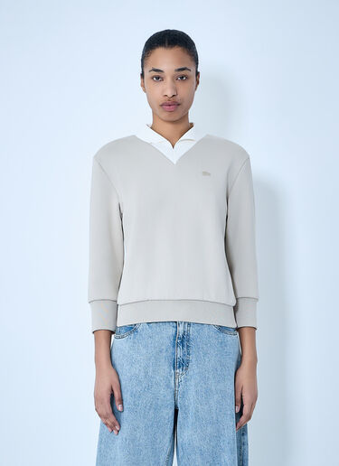 Lacoste V-Neck Knit Sweater Beige lac0264008