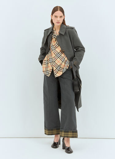 LN-CC® - Burberry: 格纹真丝睡衣衬衫 - 米色 Burberry 格纹真丝睡衣衬衫 米色 bur0257003