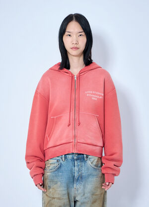 LN-CC® - Acne Studios: Zip-Up Hoodie - Red Acne Studios Zip-Up Hoodie Red acn0364036