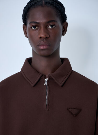 LN-CC® - Prada: Logo Motif Sweatshirt - Brown Prada Logo Motif Sweatshirt Brown pra0162002