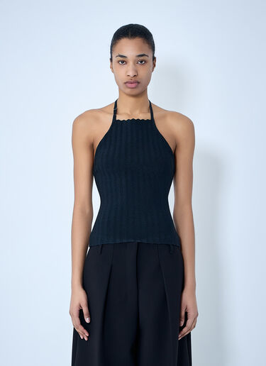 LN-CC® - Jacquemus: La Maille Tablier Top - Navy Jacquemus La Maille Tablier Top Navy jac0264017