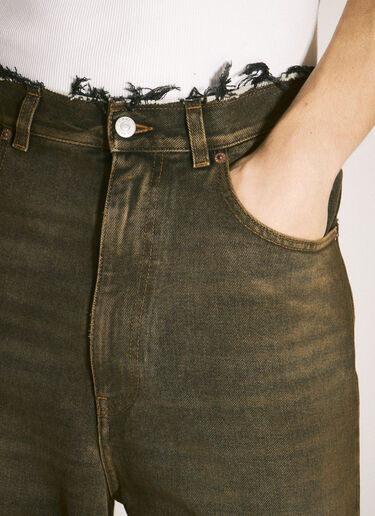 LN-CC® - MM6 Maison Margiela: Wide-Leg Jeans - Brown MM6 Maison Margiela Wide-Leg Jeans Brown mmm0158004