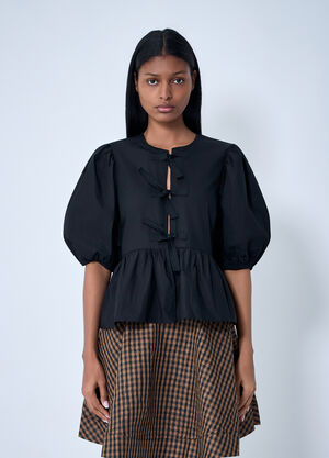 GANNI Peplum Blouse Black gan0257034
