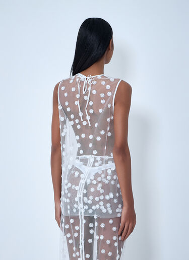 LN-CC® - Cecilie Bahnsen: Embroidered Sheer Overlay Dress - White Cecilie Bahnsen Embroidered Sheer Overlay Dress White cec0262025
