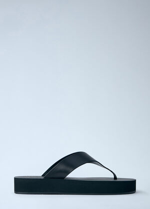 LN-CC® - The Row: Dune Platform Thong Sandals - Black The Row Dune Platform Thong Sandals Black row0264071