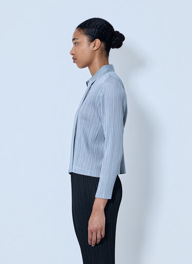 LN-CC® - Pleats Please Issey Miyake: 구조적 플리츠 긴팔 셔츠 - 회색 Pleats Please Issey Miyake 구조적 플리츠 긴팔 셔츠 회색 plp0264009
