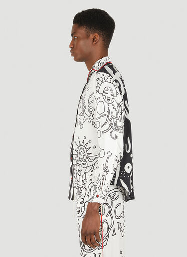 LN-CC® - Honey Fucking Dijon: Fluid Asymmetric Shirt - White Honey Fucking Dijon Fluid Asymmetric Shirt White hdj0348020