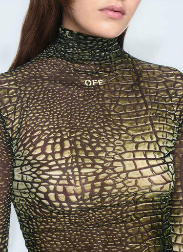Off-White Stamp Crocodile Mesh Top Green ofw0260053