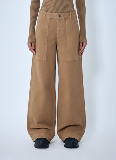 Moncler Wide-Leg Cargo Pants Brown mon0263026