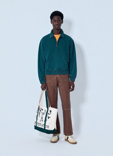 LN-CC® - OTW by VANS x Julian Klincewicz: Half-Zip Cotton Sweatshirt - Green OTW by VANS x Julian Klincewicz Half-Zip Cotton Sweatshirt Green otj0164005