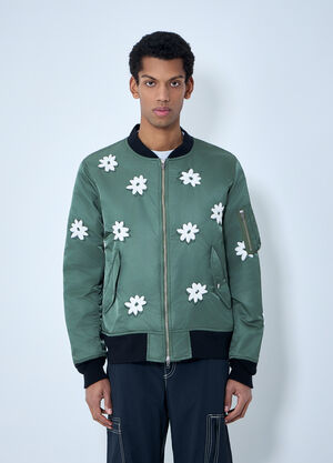NÒMARYTHM TEXTILE Embroidered Bomber Jacket Olive nma0162001