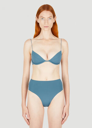 LN-CC® - Ziah: Fine Strap Almond Bikini Top - Blue Ziah Fine Strap Almond Bikini Top Blue zia0249004
