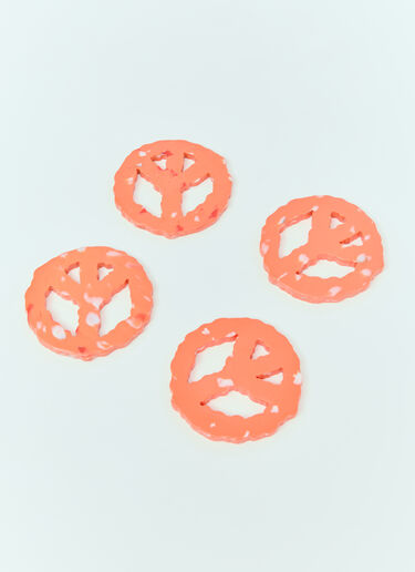 LN-CC® - Space Available: Set of Four Clouded Peace Coasters - Orange Space Available Set of Four Clouded Peace Coasters Orange spa0352009
