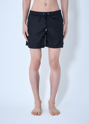 LN-CC® - Moncler: Elasticated Waist Swim Shorts - Black Moncler Elasticated Waist Swim Shorts Black mon0164015