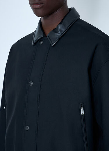 Acne Studios Leather-Trimmed Button Jacket Black acn0164030