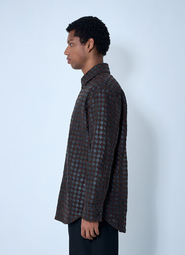 Bottega Veneta Intrecciato Leather And Suede Shirt Brown bov0161007