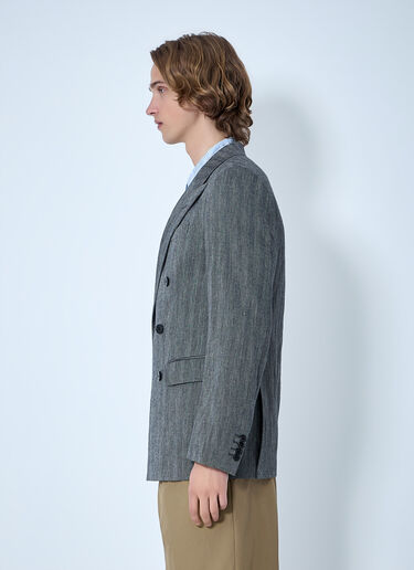 LN-CC® - Dries Van Noten: Double-Breasted Blazer - Grey Dries Van Noten Double-Breasted Blazer Grey dvn0163004