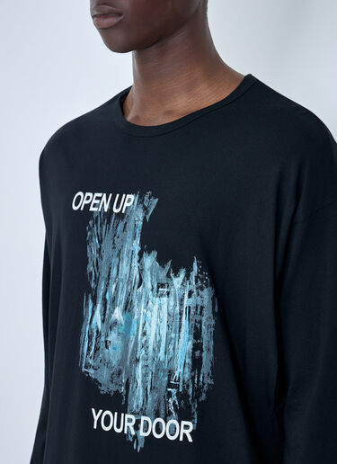 Yohji Yamamoto ガセット付き長袖Tシャツ ブラック yoy0164005