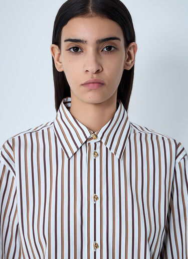 LN-CC® - Bottega Veneta: Stripe Button-Down Shirt - Brown Bottega Veneta Stripe Button-Down Shirt Brown bov0262043