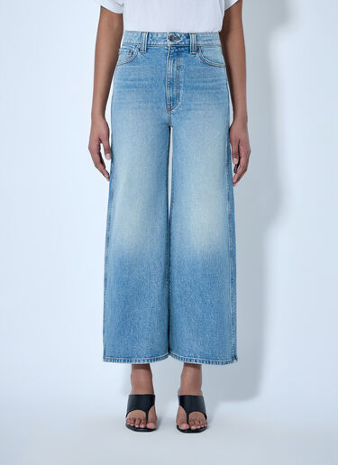 LN-CC® - Khaite: Wide-Leg Denim Culottes - Blue Khaite Wide-Leg Denim Culottes Blue kha0264012