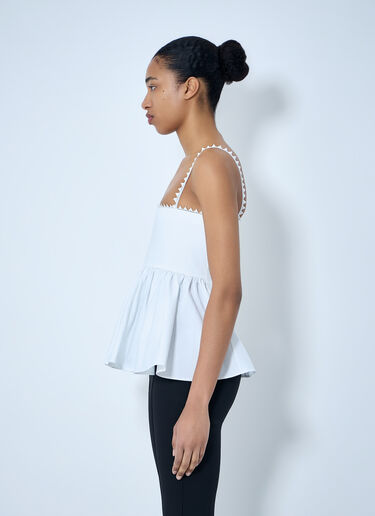 Jacquemus Peplum Top with Zigzag Trim White jac0264012