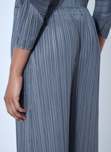 LN-CC® - Pleats Please Issey Miyake: 褶裥宽腿长裤 - 灰色 Pleats Please Issey Miyake 褶裥宽腿长裤 灰色 plp0264002