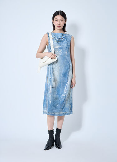 LN-CC® - Acne Studios: Printed Sequin Midi Dress - Blue Acne Studios Printed Sequin Midi Dress Blue acn0259025