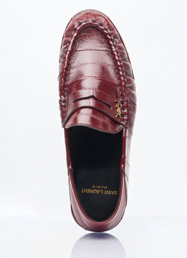 LN-CC® - Saint Laurent: Le Loafer Penny Slippers - Burgundy Saint Laurent Le Loafer Penny Slippers Burgundy sla0258005