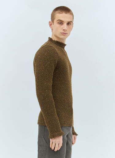 LN-CC® - Burberry: Fringed Wool Sweater - Brown Burberry Fringed Wool Sweater Brown bur0158004
