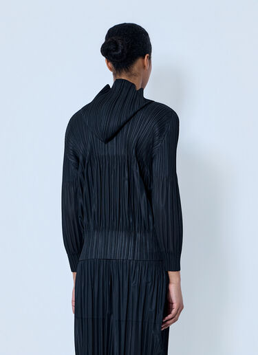 LN-CC® - Pleats Please Issey Miyake: 플리츠 지퍼 업 재킷 - 검정 Pleats Please Issey Miyake 플리츠 지퍼 업 재킷 검정 plp0264001