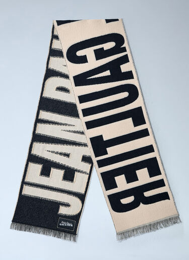 Jean Paul Gaultier 徽标图案羊毛围巾 黑色 jpg0261014