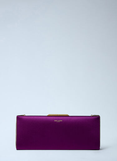 Saint Laurent Letter Clutch Bag With Lizard Chain Purple sla0262047