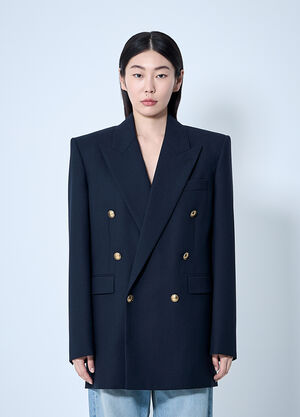 LN-CC® - Saint Laurent: Wool Chiné Blazer - Blue Saint Laurent Wool Chiné Blazer Blue sla0260071