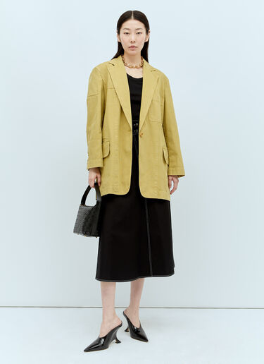 LN-CC® - Max Mara: Oversized Canvas Blazer - Yellow Max Mara Oversized Canvas Blazer Yellow max0256057