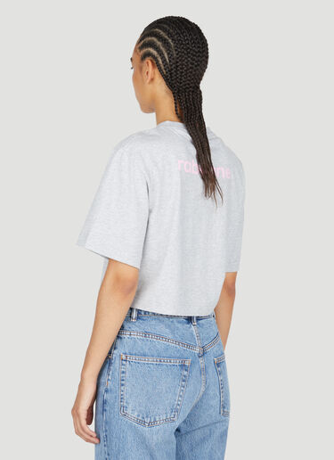 LN-CC® - Rabanne: Logo Print Cropped T-Shirt - Grey Rabanne Logo Print Cropped T-Shirt Grey pac0253015