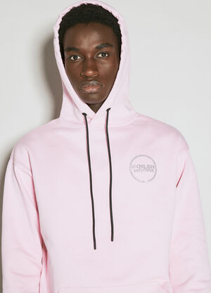 LN-CC® - Boiler Room: Hooded Sweatshirt With Diamante Logo Motifs - Pink Boiler Room Hooded Sweatshirt With Diamante Logo Motifs Pink bor0155015